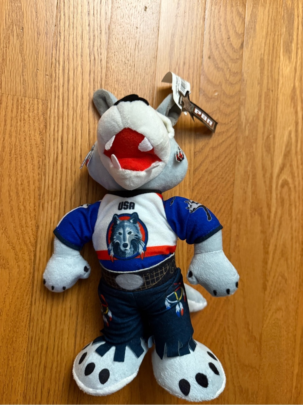 USA Wolf Plush Mascot Toy - Blue, White and Red